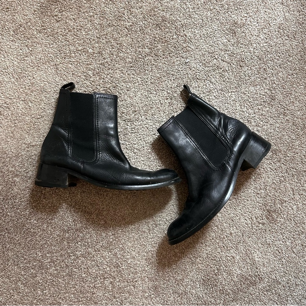 Bruno Magli Black Leather Chelsea Ankle Boots